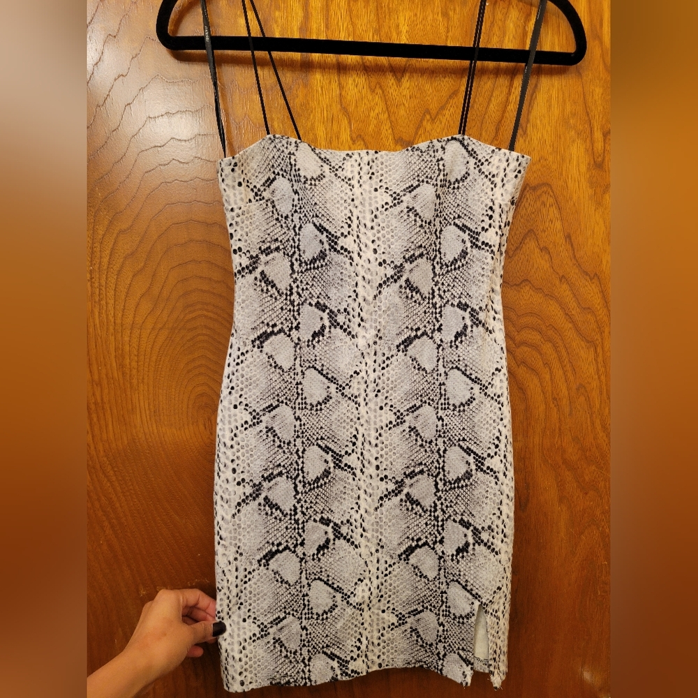 Forever 21 Snake Print Mini Dress - Black and Cream